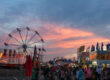 Scenic sunset photo overlooking the Carnival at the Greene County Fair