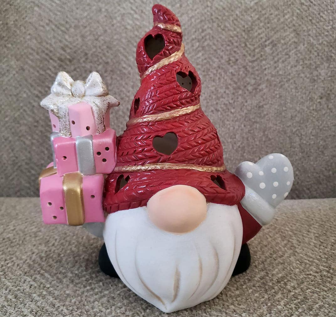 Glorias Ceramics and Greene Gifts - Valentine Gnome