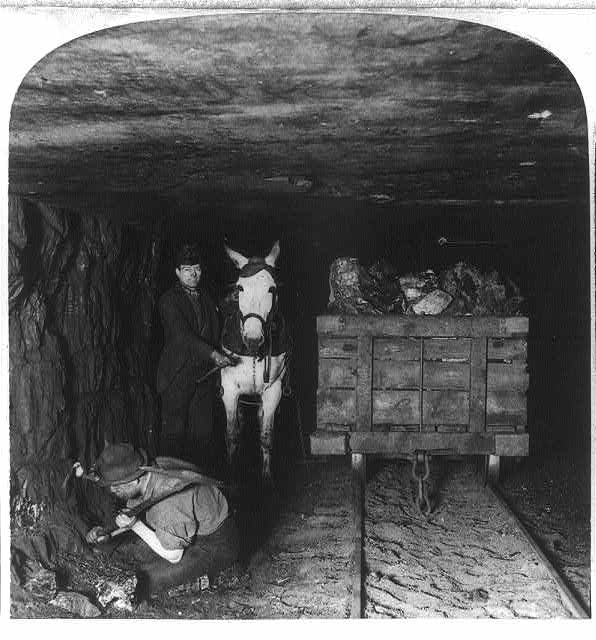 Library of Congress - Mining coal three miles under ground