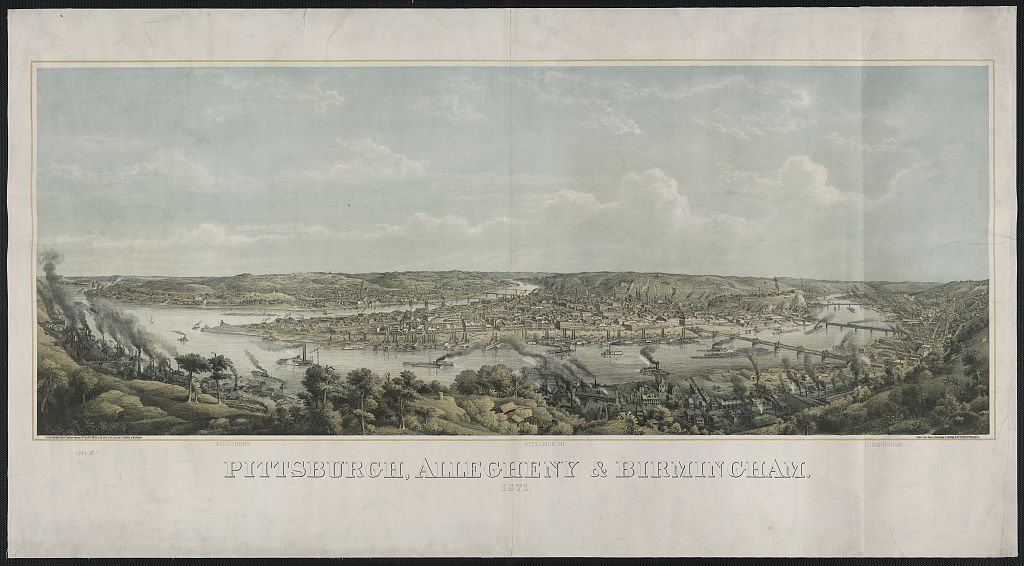 Pittsburgh, Allegheny & Birmingham / drawn from nature, lithographed & published by Otto Krebs, Pittsburgh, Pa.
