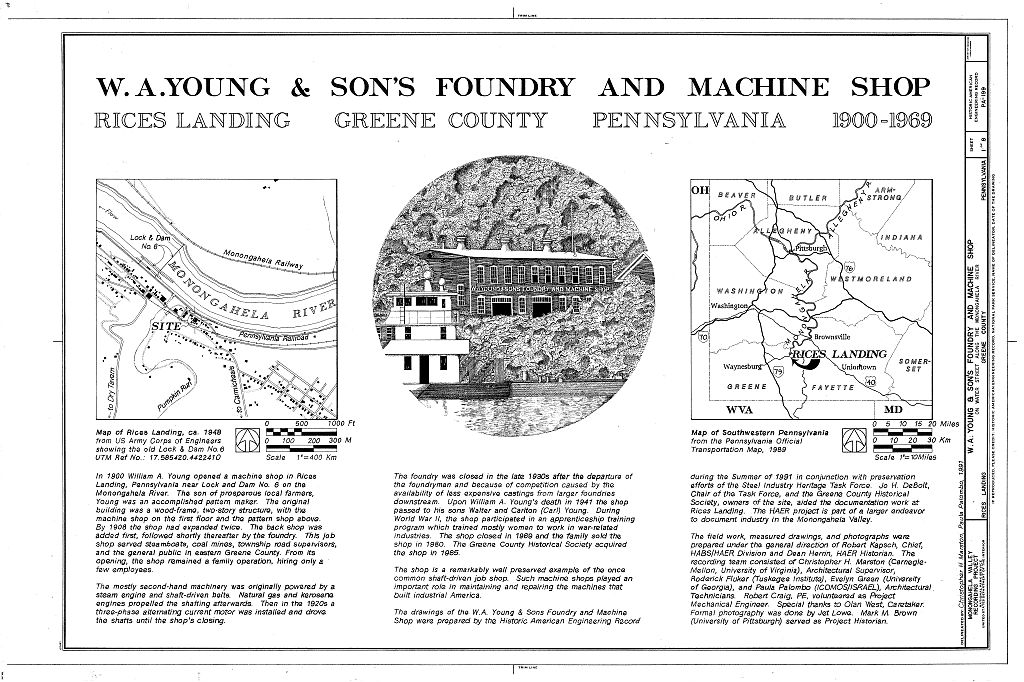 Survey map of W.A. Young and Sons Foundry and Machine Shop.