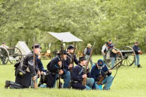 140th Pennsylvania Volunteer Infantry on the battlefield.