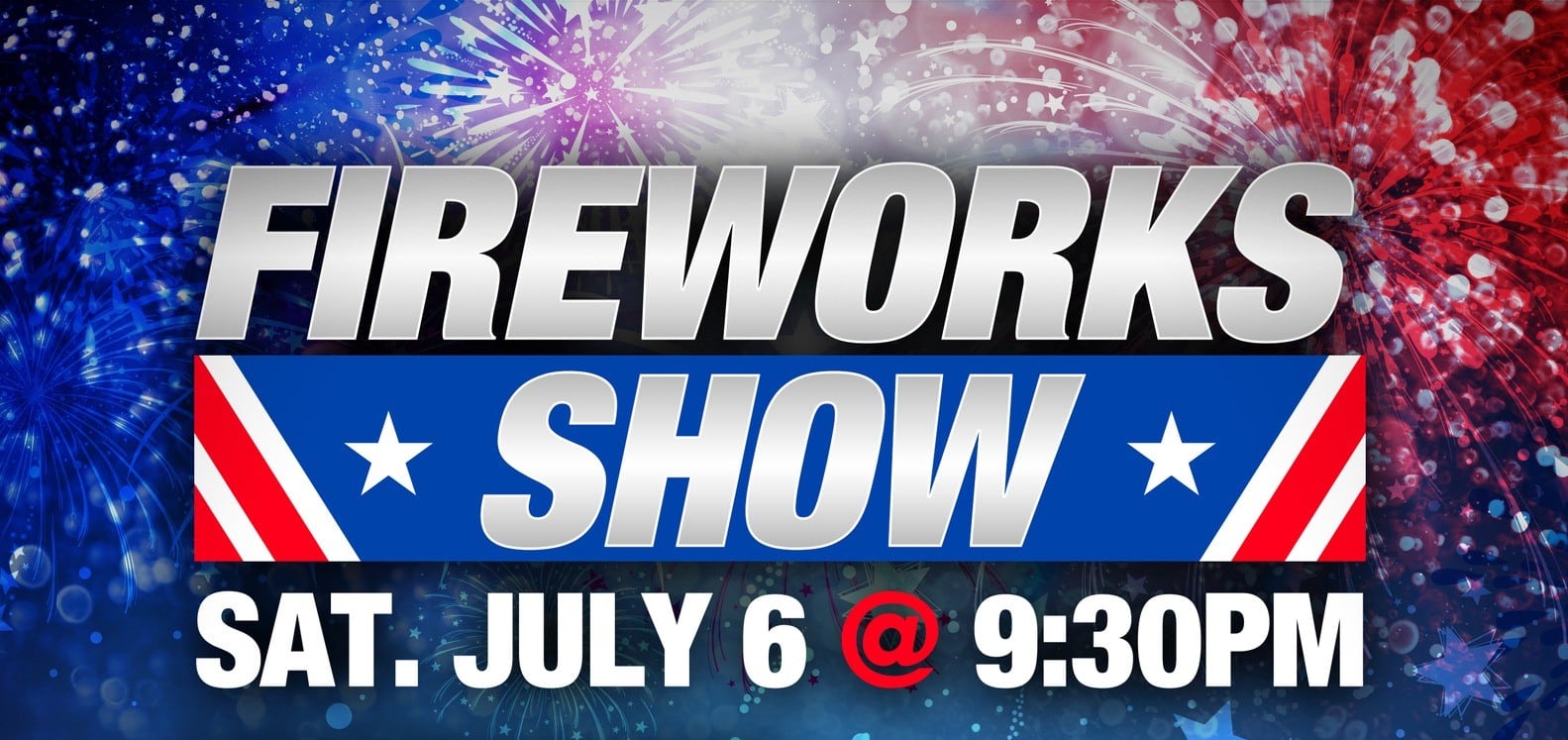 Fireworks Show sponsored by IronSenergy flyer for Saturday, July 6th at 9:30pm.