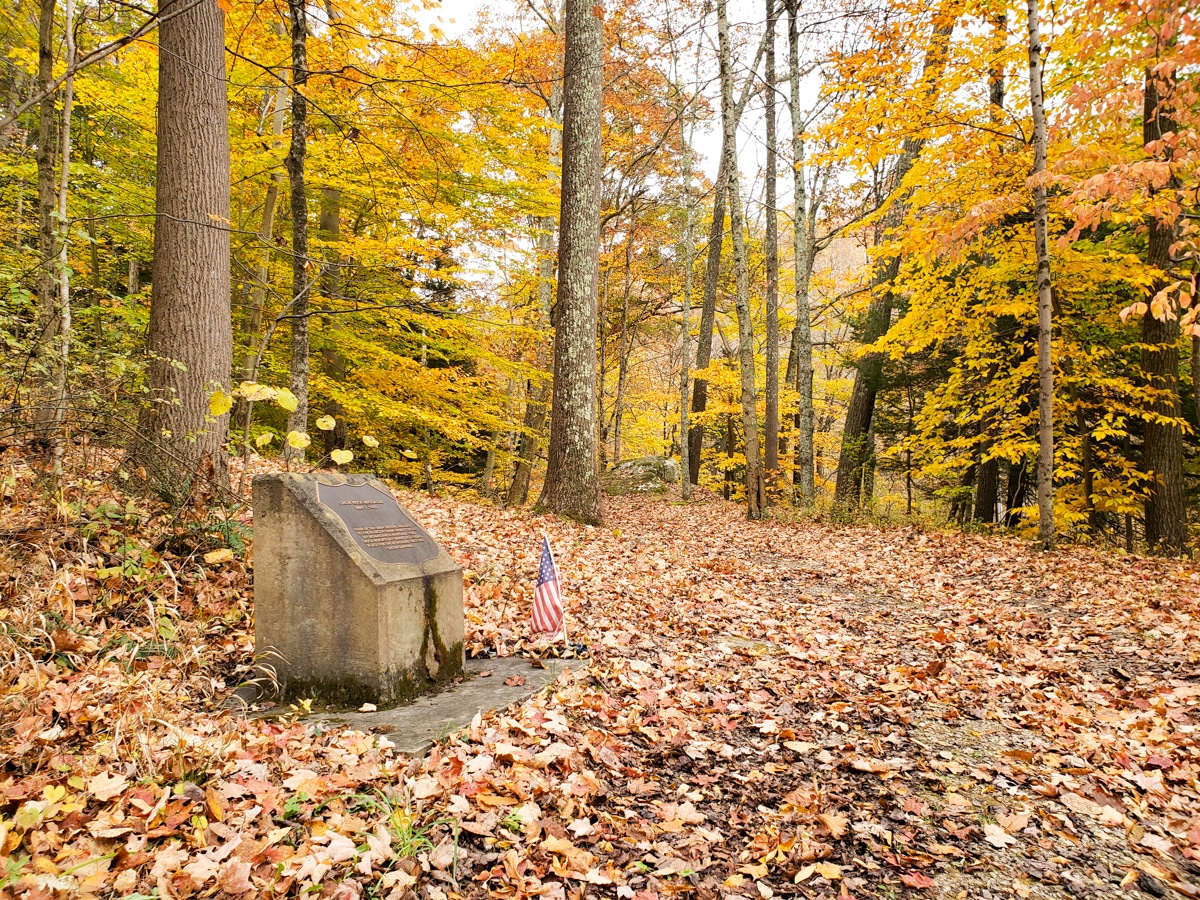 Photograph of Crow Rock Massacre memorial and rock.