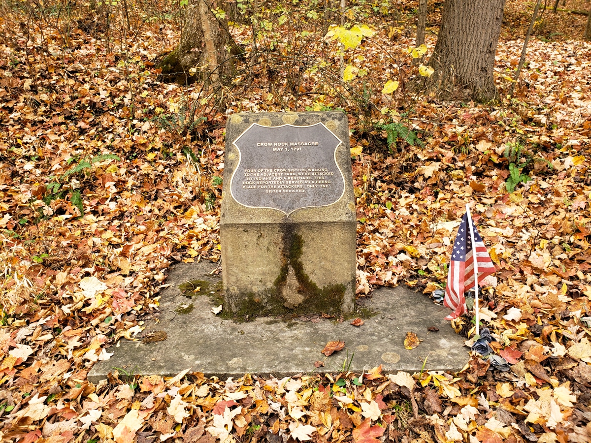 Photograph of Crow Rock Massacre memorial.