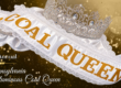 A silver jeweled crown and white lace-trimmed sash reading “Coal Queen” are displayed against a gold sparkling background, with text identifying the 71st Annual Pennsylvania Bituminous Coal Queen.