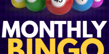 Monthly Bingo event poster. Text reads: “Join us for the Bingo. Monthly Bingo. Sunday, Mar 29th. Starts at 2 PM. Doors open at 12:30. Admission $20 / 20 games. Cash payouts. Nemacolin Vol Fire Dept.” The design shows three bingo cards (green, orange, red) and colorful bingo balls labeled 15, 25, 45, 37, and 17 on a purple background.